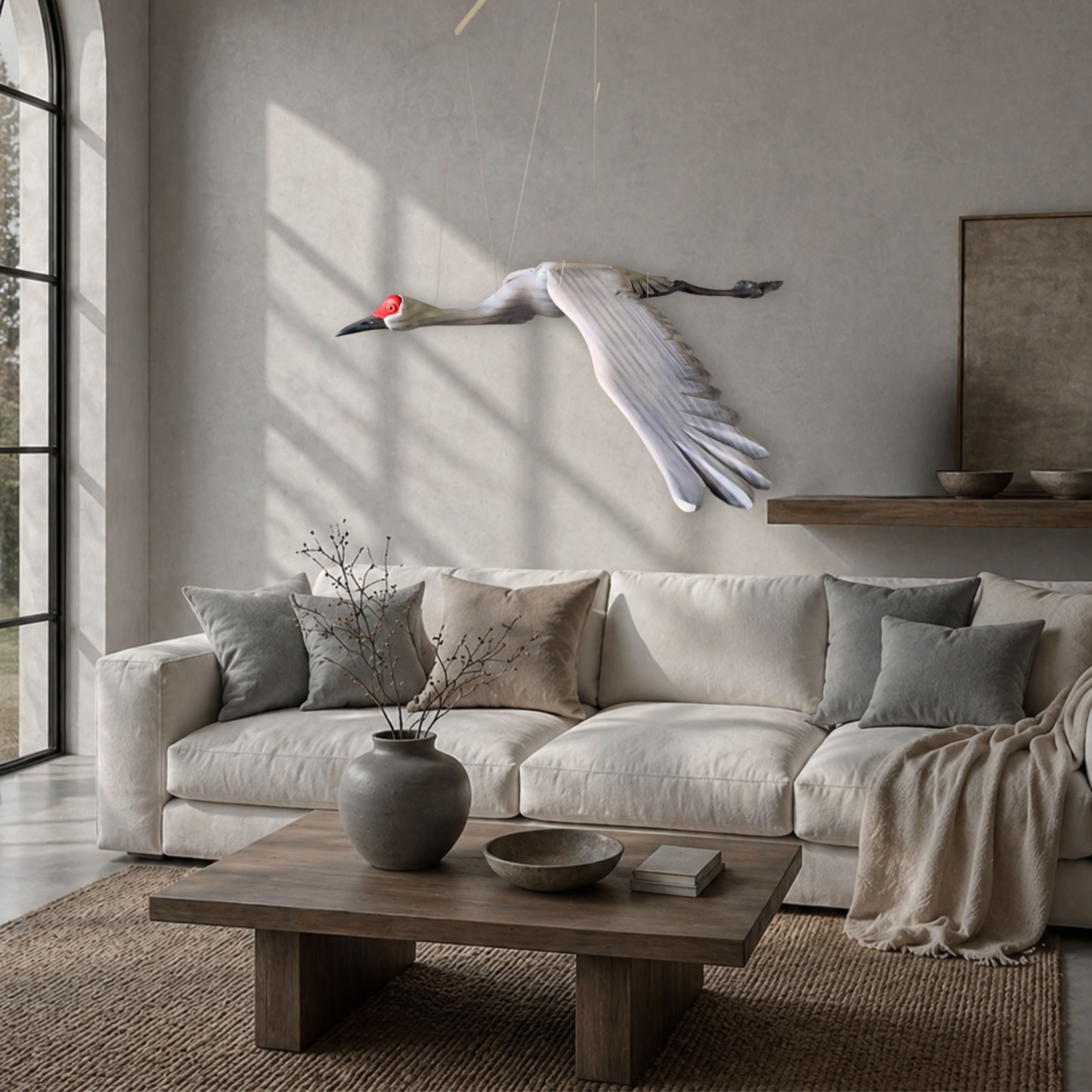 Hand-Carved Sandhill Crane Mobile