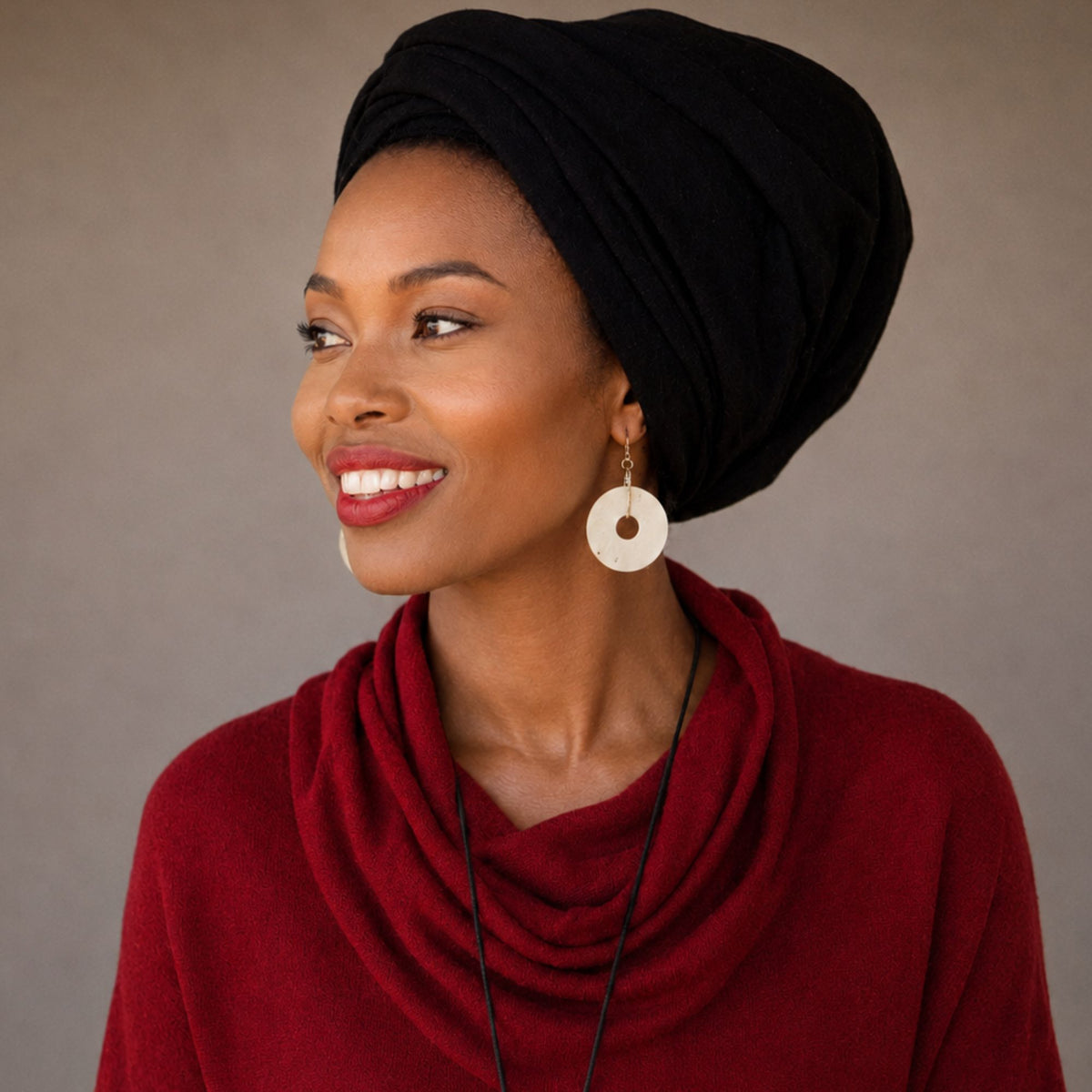 Handcrafted White Ostrich Eggshell Statement Earrings