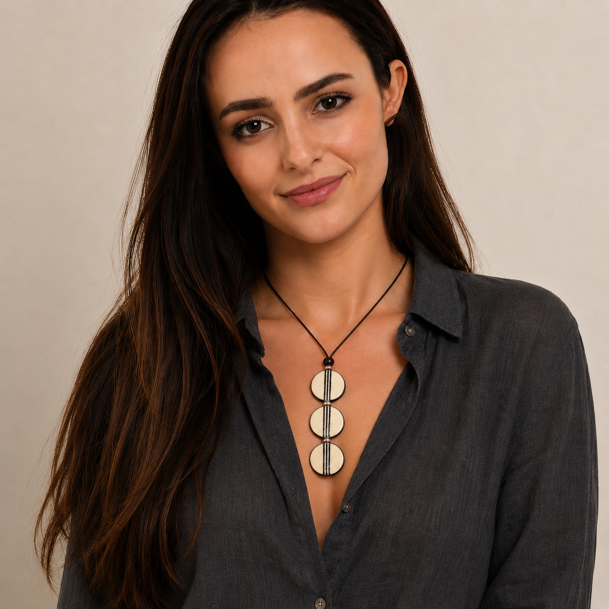 Adjustable Ostrich Eggshell Necklace