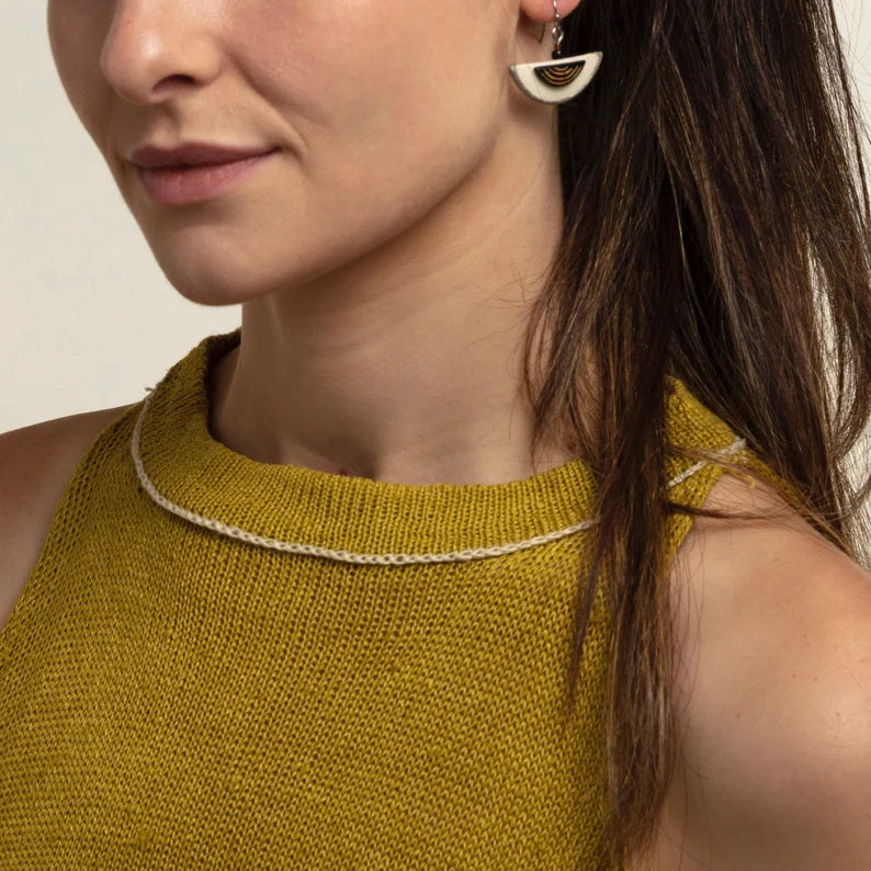 Contemporary Half Moon Earrings