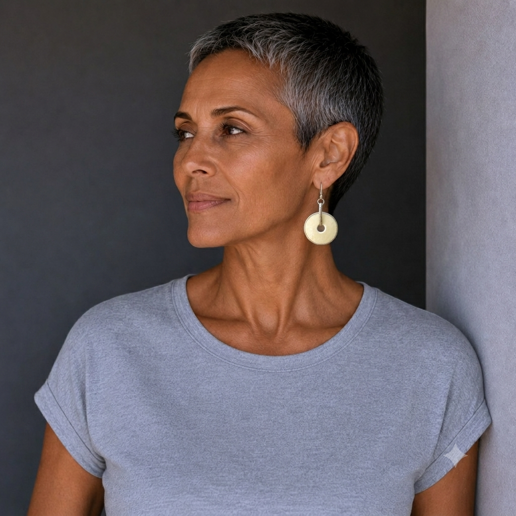 Handcrafted Ostrich Eggshell Disc Earrings