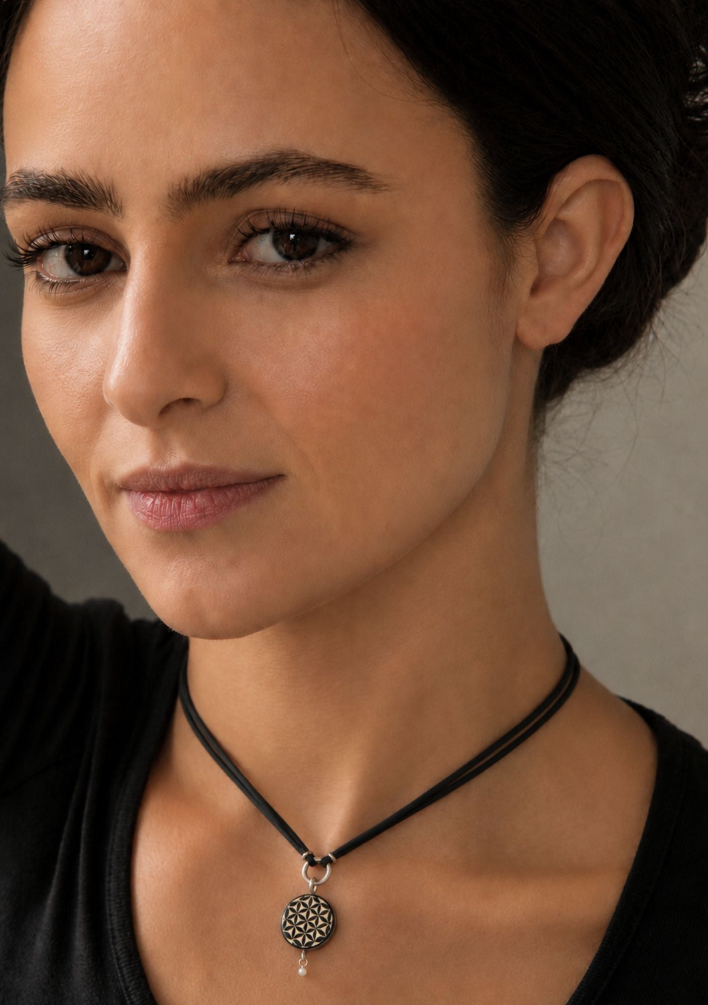 Flower of Life Ostrich Eggshell Choker Necklace