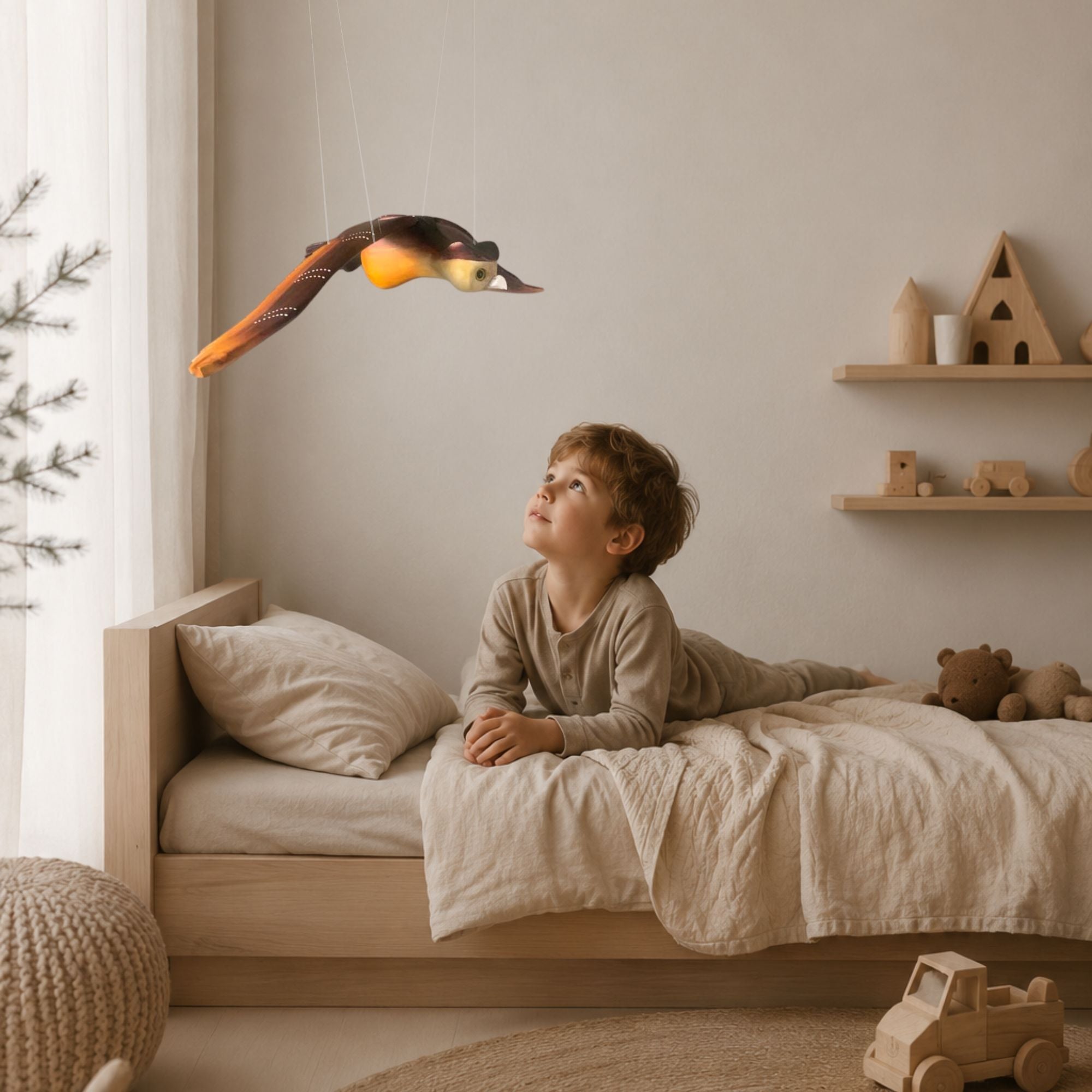 Hand-Carved Owl Nursery Mobile
