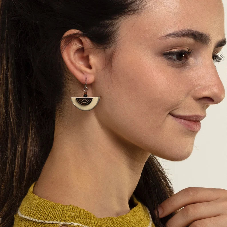 Contemporary Half Moon Earrings