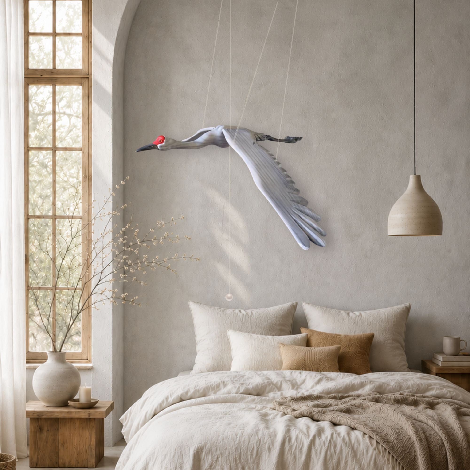 Hand-Carved Sandhill Crane Mobile