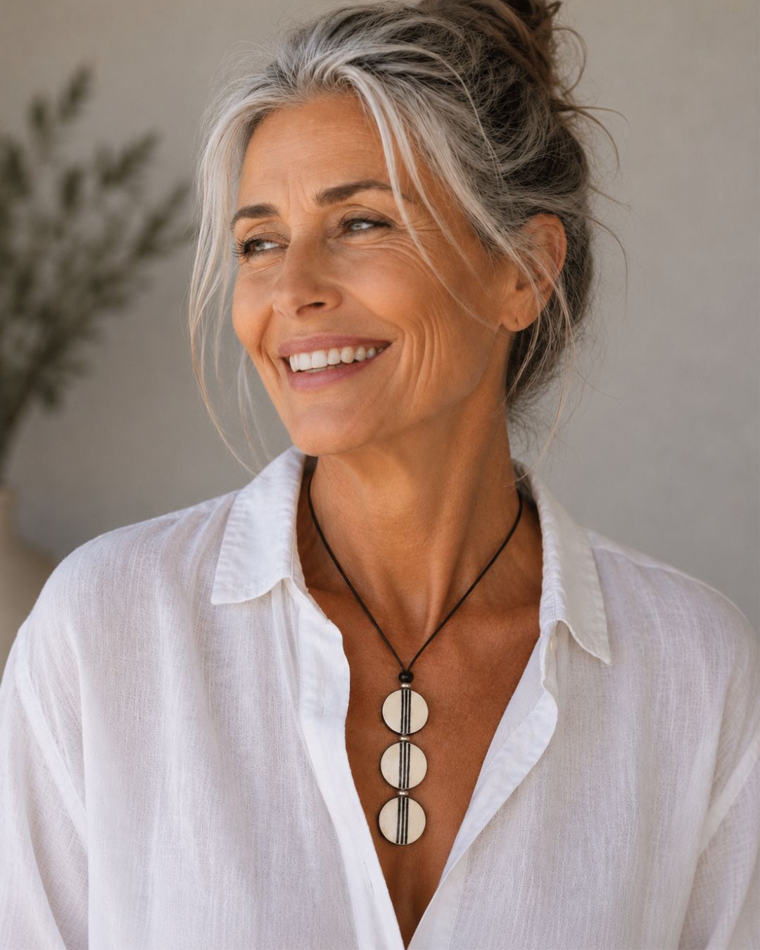 Adjustable Ostrich Eggshell Necklace