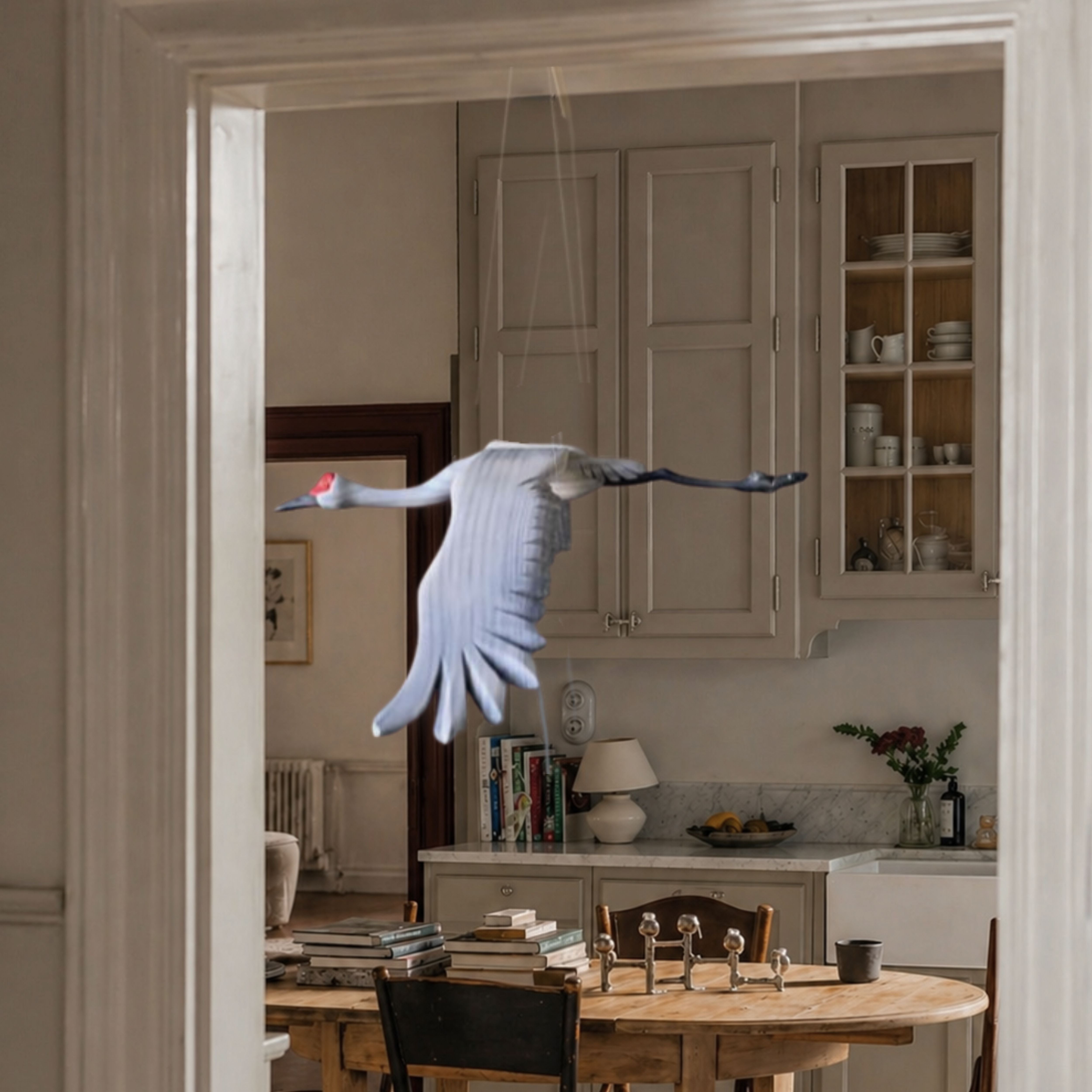Hand-Carved Sandhill Crane Mobile