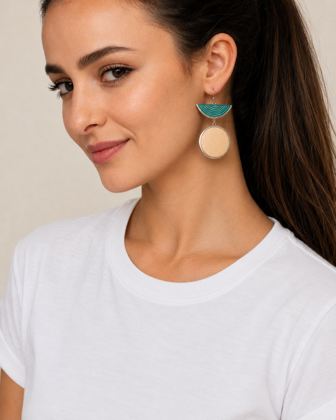 Contemporary Half Moon Statement Earrings