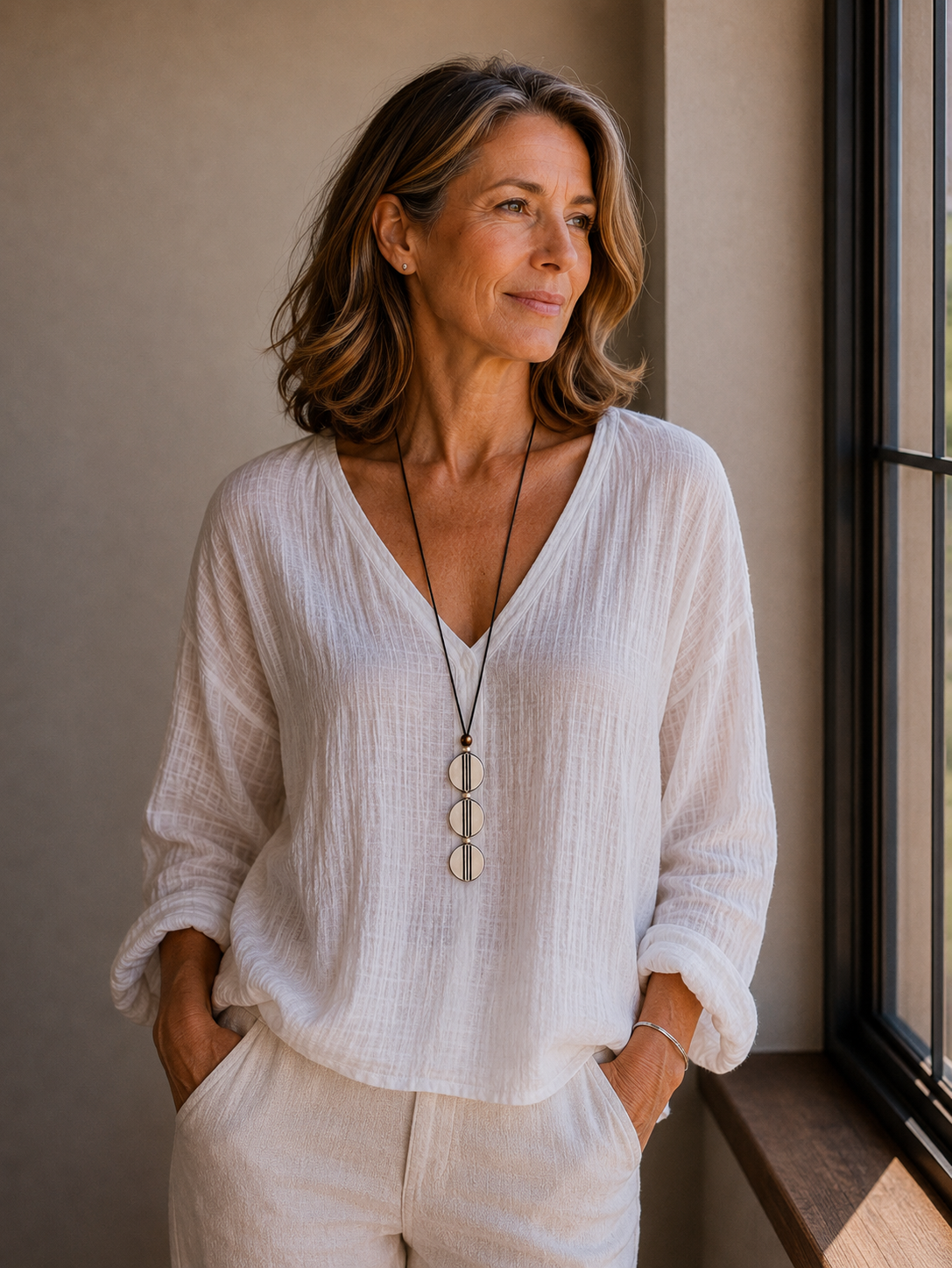 Adjustable Ostrich Eggshell Necklace
