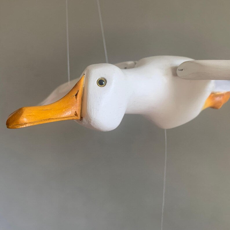Hand Carved Nursery Seagull Mobile