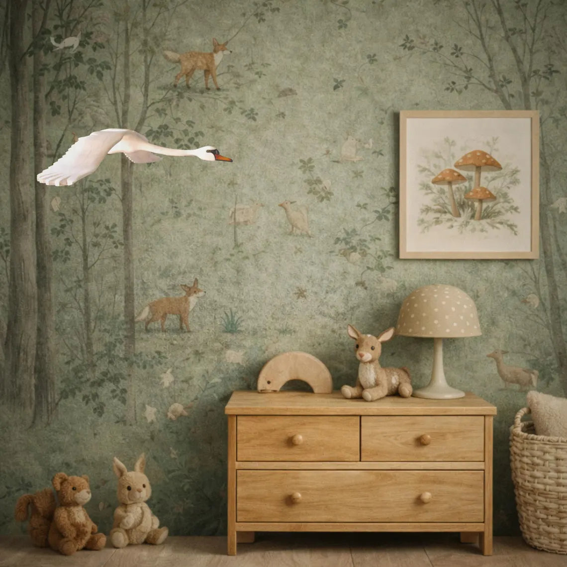 Hand-Carved Swan Nursery Mobile