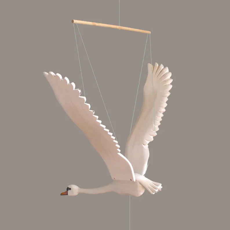 Hand-Carved Swan Nursery Mobile