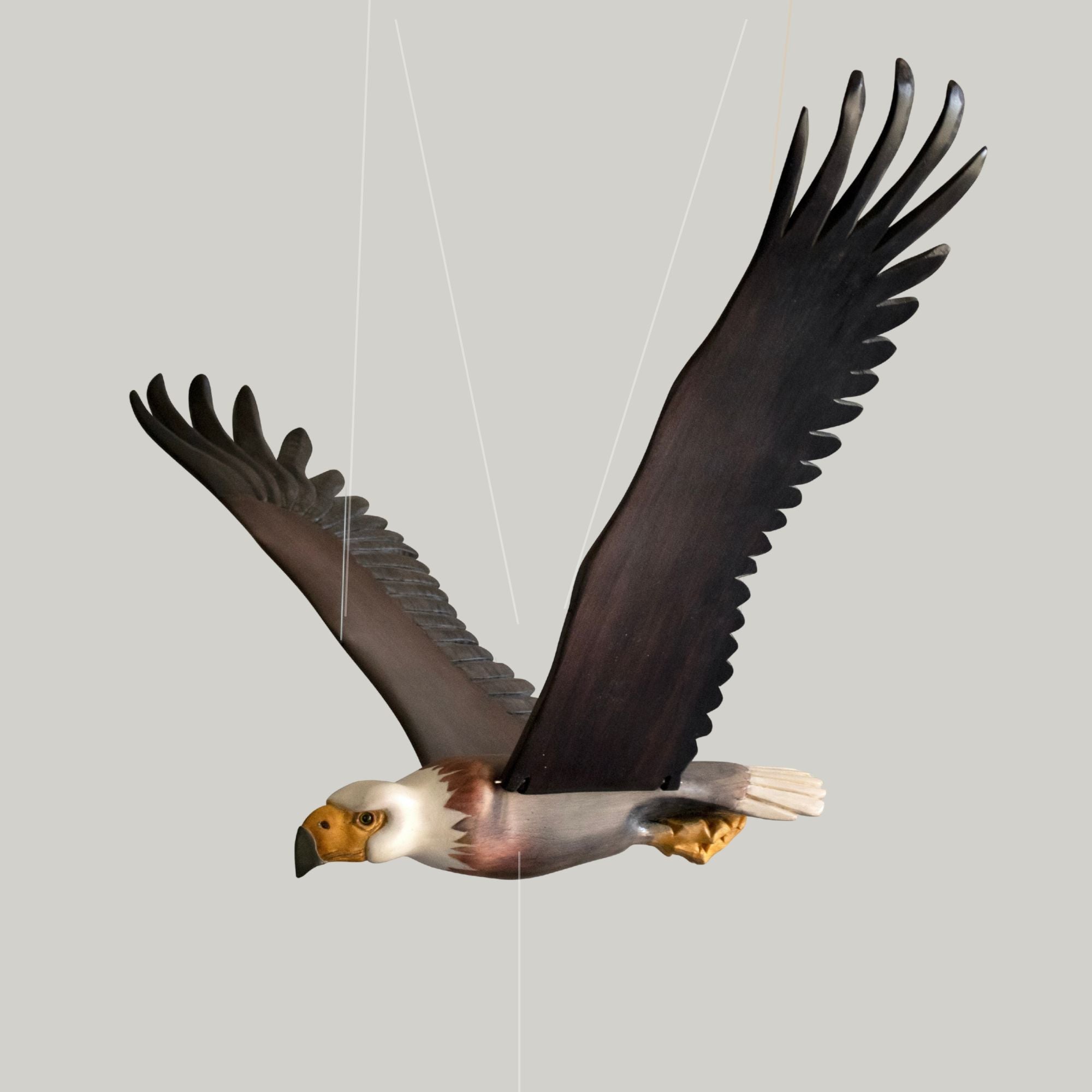 Hand-Carved Wooden Bald Eagle Mobile